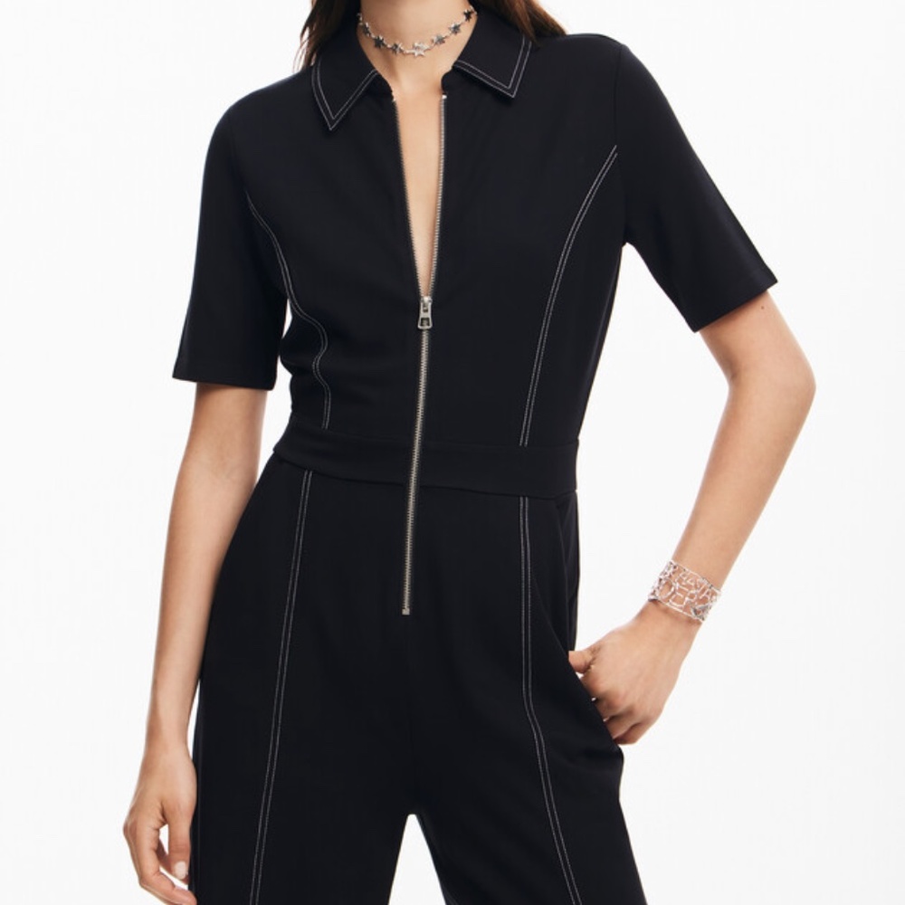 DESIGUAL LONG JUMPSUIT WITH TOPSTITCHING